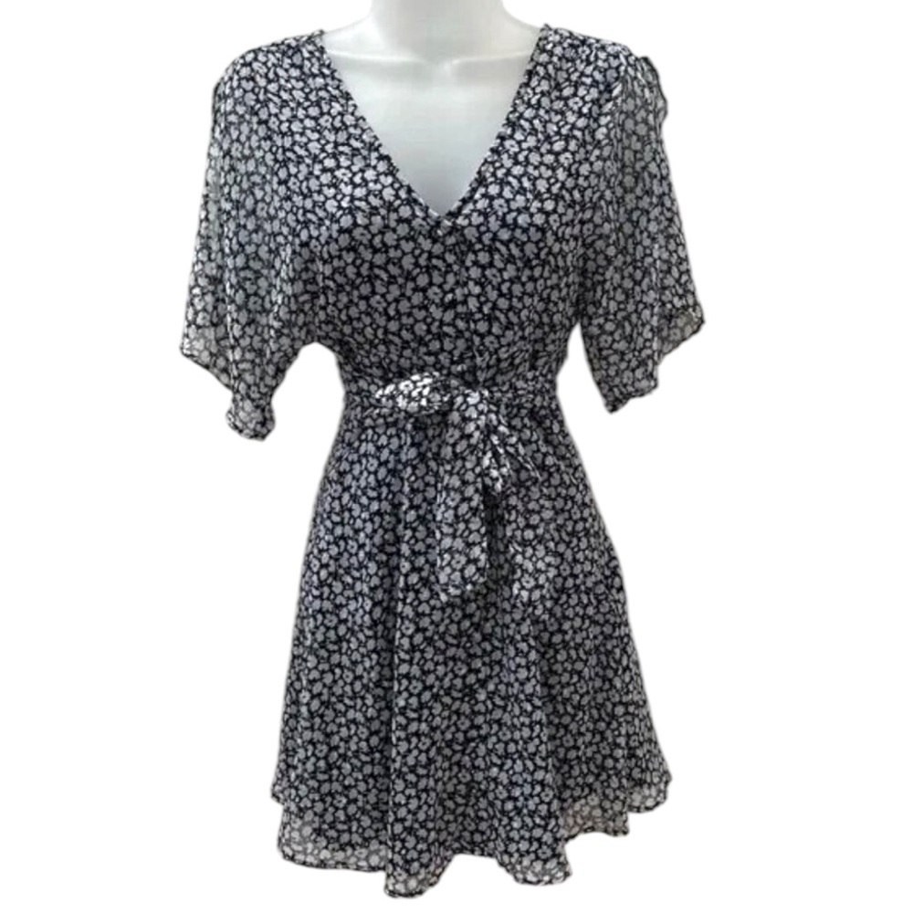 ALLSAINTS Ivey Black Scatter Dress 6 - Picture 6 of 11